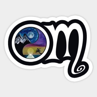 OM white graphx - funny meditation Sticker